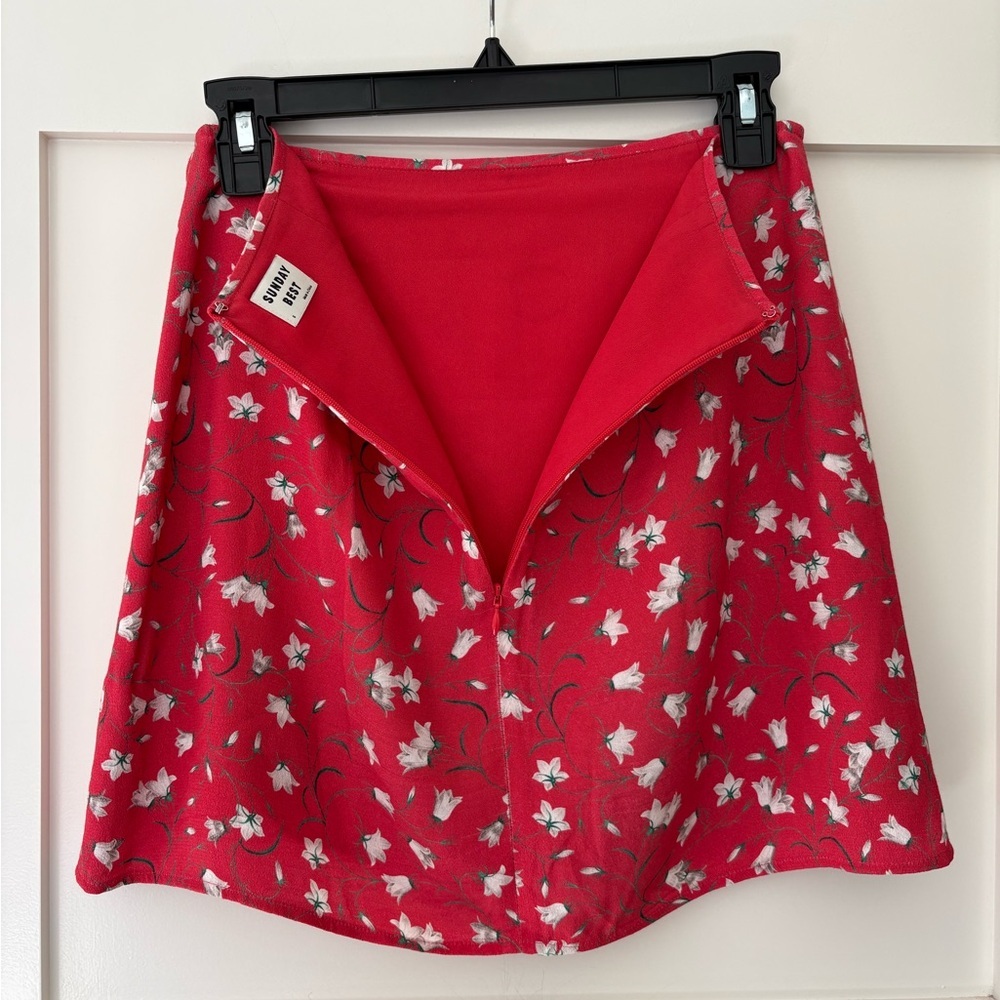 Sunday Best Tatiana Floral A-Line Mini Slit Skirt Size 6 - Picture 3 of 4